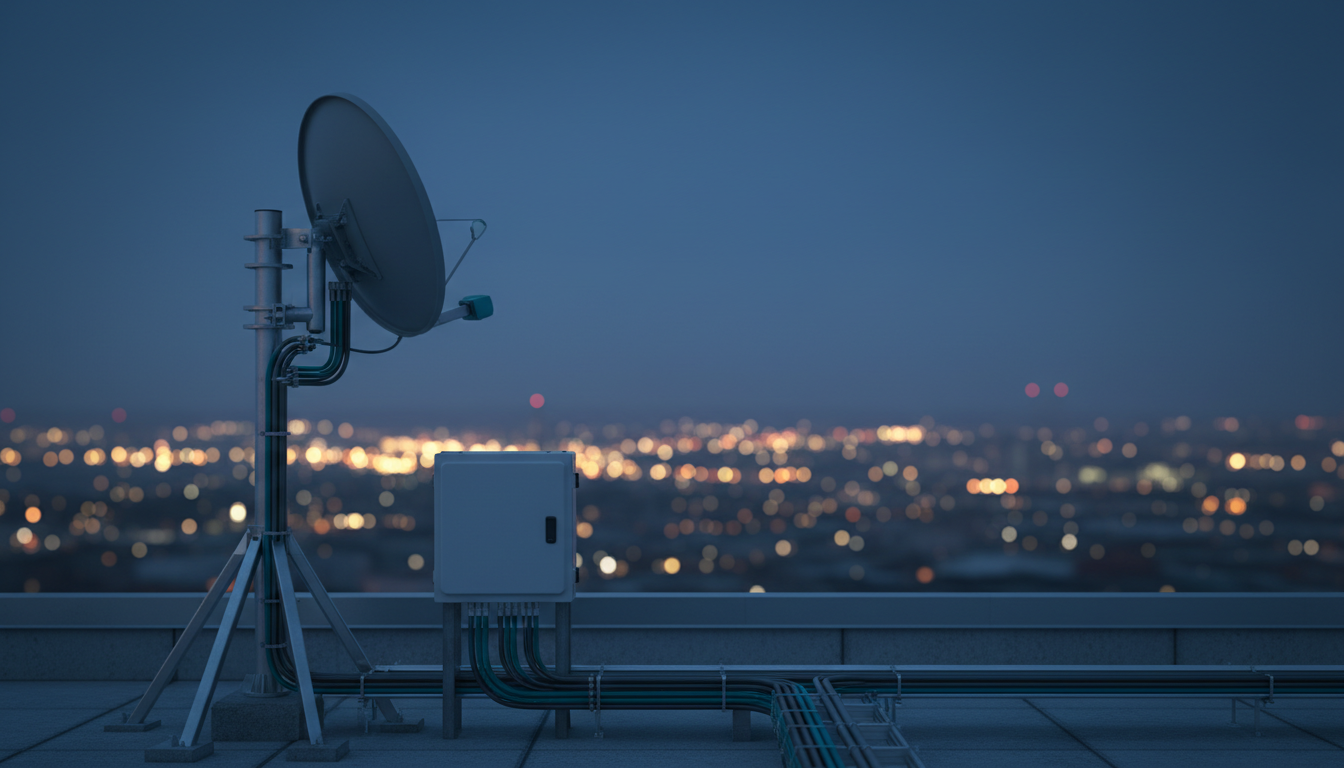 Richtfunk- und Backhaul-Technik auf einem Dachstandort
