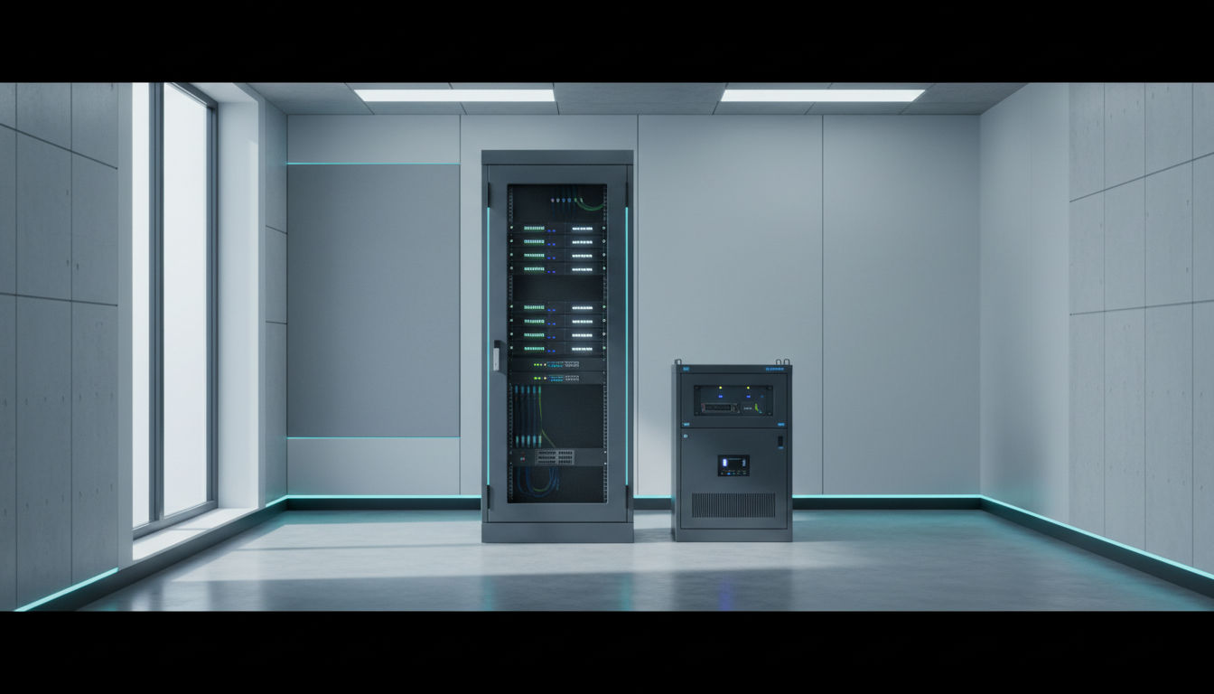 Technikraum mit Aktivtechnik und Energieversorgung